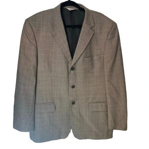 Pronto.Uomo Wool Plaid 3 Buttons Suit Blazer Sport Coat Men’s Size 44R Pockets